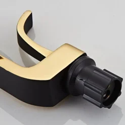 Waterfall Bathroom Sink Mixer Faucet Brass, Basin Taps Single Handle One Hole with Hot and Cold Hose Vessel Water Tap Deck Mounted