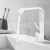 Waterfall Bathroom Sink Mixer Faucet, Monobloc Basin Taps Single Handle Wash Basin Faucets with Hot and Cold Hose Vessel Water Brass Tap Deck Mounted
