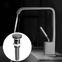 Waterfall Bathroom Sink Mixer Faucet, Monobloc Basin Taps Single Handle Wash Basin Faucets with Hot and Cold Hose Vessel Water Brass Tap Deck Mounted