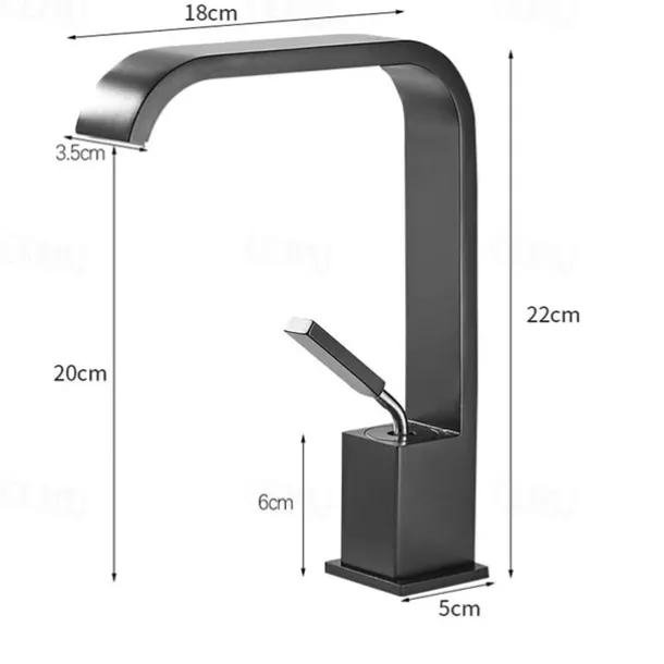 Waterfall Bathroom Sink Mixer Faucet, Monobloc Basin Taps Single Handle Wash Basin Faucets with Hot and Cold Hose Vessel Water Brass Tap Deck Mounted