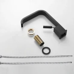 Waterfall Bathroom Sink Mixer Faucet, Monobloc Basin Taps Single Handle Wash Basin Faucets with Hot and Cold Hose Vessel Water Brass Tap Deck Mounted