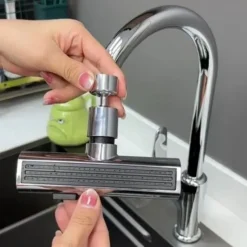 Waterfall Kitchen Faucet Sprayer, Stainless Steel 360 Rotatable, Anti-Splash Design, Durable and Easy to Clean, Universal Filter Extension