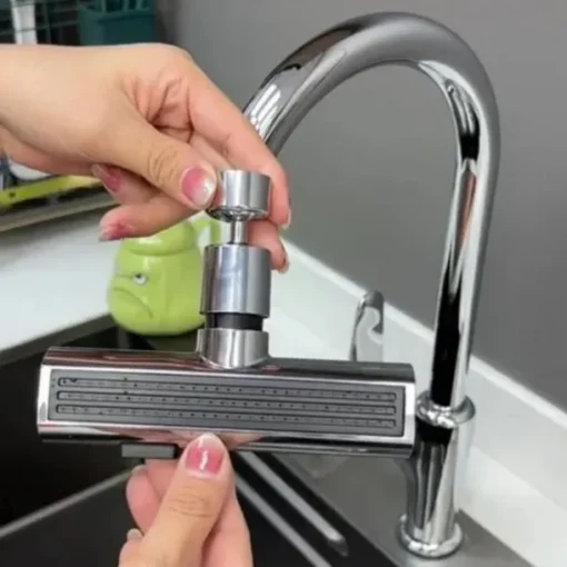 Waterfall Kitchen Faucet Sprayer, Stainless Steel 360 Rotatable, Anti-Splash Design, Durable and Easy to Clean, Universal Filter Extension