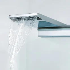 Waterfall Wall Mounted Bathroom Sink Mixer Faucet Matte Black, Solid Brass Basin Mixer Tap Single Handle One Lever Lavatory Taps Black Gold Chrome