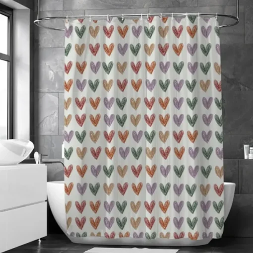 Waterproof Fabric Shower Curtain with Hooks 180cm*180cm(70"*70") Bathroom Decoration Modern Geometric Abstract