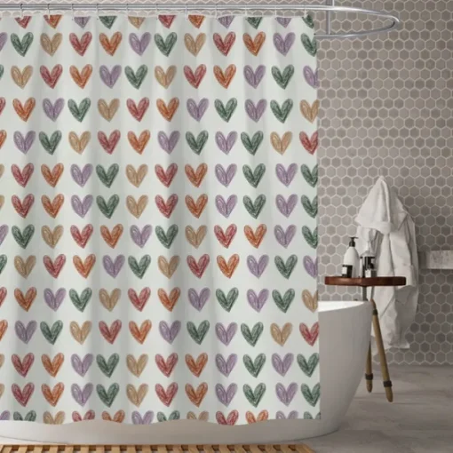 Waterproof Fabric Shower Curtain with Hooks 180cm*180cm(70"*70") Bathroom Decoration Modern Geometric Abstract