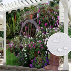 Waterproof Indoor Outdoor Curtains for Wedding Patio Thick Privacy Grommet Curtains for Wedding Bedroom, Living Room, Porch, Pergola, Cabana, 1 Panel