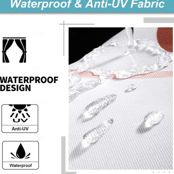 Waterproof Indoor Outdoor Curtains for Wedding Patio Thick Privacy Grommet Curtains for Wedding Bedroom, Living Room, Porch, Pergola, Cabana, 1 Panel