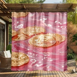 Waterproof Outdoor Curtain Privacy, Outdoor Shades, Sliding Patio Curtain Drapes, Pergola Curtains Grommet Forest For Gazebo, Balcony, Porch, Party