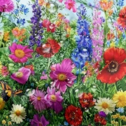 Waterproof Outdoor Curtain Privacy, Sliding Patio Curtain Drapes, Pergola Curtains Grommet 3D Summer Floral Landscape For Gazebo, Balcony, Porch, Party, 1 Panel