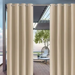 Waterproof Outdoor Curtain Privacy, Sliding Patio Curtain Farmhouse Drapes, Pergola Curtains Grommet For Gazebo, Balcony, Porch, Party, Hotel, 1 Panel