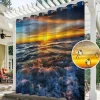 Waterproof Outdoor Curtain Privacy, Sliding Patio Curtain Drapes, Pergola Curtains Grommet 3D Ocean Beach Landscape For Gazebo, Balcony, Porch, Party, 1 Panel