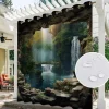 Waterproof Outdoor Curtain Privacy, Outdoor Shades, Sliding Patio Curtain Drapes, Pergola Curtains Grommet Forest Cascade For Gazebo, Balcony, Porch, Party