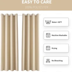 Waterproof Outdoor Curtain Privacy, Sliding Patio Curtain Farmhouse Drapes, Pergola Curtains Grommet For Gazebo, Balcony, Porch, Party, Hotel, 1 Panel