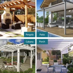 Waterproof Outdoor Curtain Privacy, Sliding Patio Curtain Farmhouse Drapes, Pergola Curtains Grommet For Gazebo, Balcony, Porch, Party, Hotel, 1 Panel