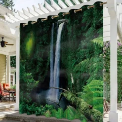 Waterproof Outdoor Curtain Privacy, Outdoor Shades, Sliding Patio Curtain Drapes, Pergola Curtains Grommet Forest Birds For Gazebo, Balcony, Porch, Party