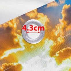 Waterproof Outdoor Curtain Privacy, Sliding Patio Curtain Drapes, Pergola Curtains Grommet 3D Summer Beach Sunset Landscape For Gazebo, Balcony, Porch, Party, 1 Panel