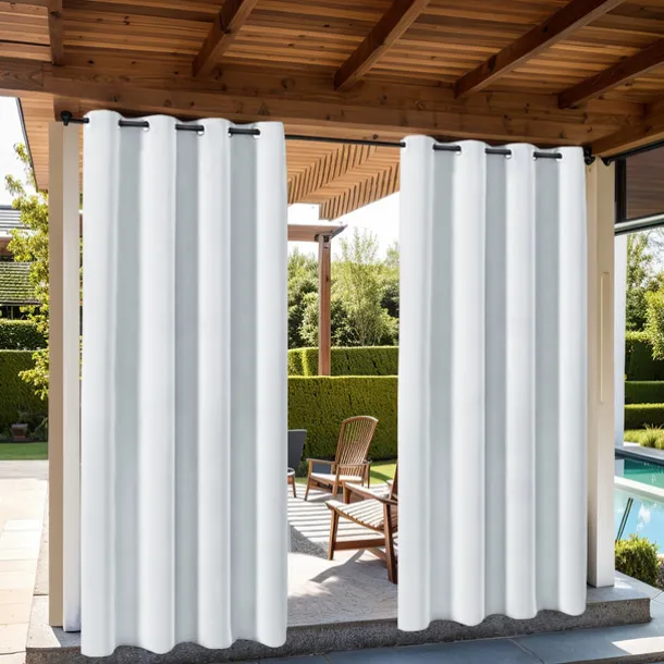 Waterproof Outdoor Curtain Privacy, Sliding Patio Curtain Farmhouse Drapes, Pergola Curtains Grommet For Gazebo, Balcony, Porch, Party, Hotel, 1 Panel