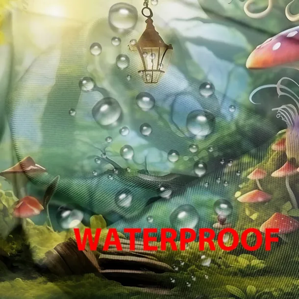 Waterproof Outdoor Curtain Privacy, Outdoor Shades, Sliding Patio Curtain Drapes, Pergola Curtains Grommet Mushroom Forest For Gazebo, Balcony, Porch, Party