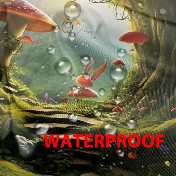 Waterproof Outdoor Curtain Privacy, Outdoor Shades, Sliding Patio Curtain Drapes, Pergola Curtains Grommet Mushroom Forest For Gazebo, Balcony, Porch, Party