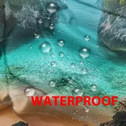 Waterproof Outdoor Curtain Privacy, Sliding Patio Curtain Drapes, Pergola Curtains Grommet 3D Ocean Cave Landscape For Gazebo, Balcony, Porch, Party, 1 Panel