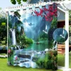 Waterproof Outdoor Curtain Privacy, Sliding Patio Curtain Drapes, Pergola Curtains Grommet 3D Nature Landscape for Gazebo, Balcony, Porch, Party, 1 Panel