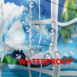 Waterproof Outdoor Curtain Privacy, Outdoor Shades, Sliding Patio Curtain Drapes, Pergola Curtains Grommet Ocean Beach For Gazebo, Balcony, Porch, Party