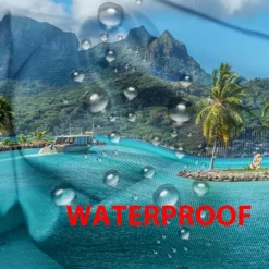 Waterproof Outdoor Curtain Privacy, Sliding Patio Curtain Drapes, Pergola Curtains Grommet 3D Ocean Island Landscape For Gazebo, Balcony, Porch, Party, 1 Panel