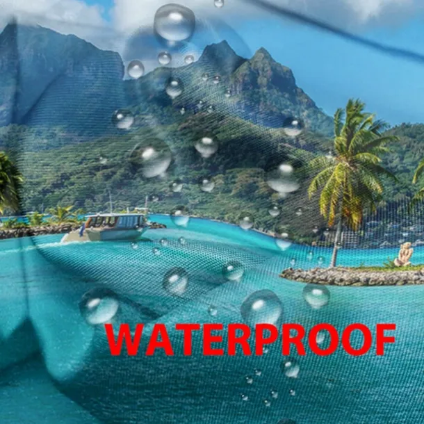 Waterproof Outdoor Curtain Privacy, Sliding Patio Curtain Drapes, Pergola Curtains Grommet 3D Ocean Island Landscape For Gazebo, Balcony, Porch, Party, 1 Panel