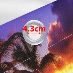 Waterproof Outdoor Curtain Privacy, Sliding Patio Curtain Drapes, Pergola Curtains Grommet 3D Ocean Beach Landscape For Gazebo, Balcony, Porch, Party, 1 Panel