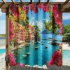 Waterproof Outdoor Curtain Privacy, Sliding Patio Curtain Drapes, Pergola Curtains Grommet 3D Ocean Landscape For Gazebo, Balcony, Porch, Party, 1 Panel