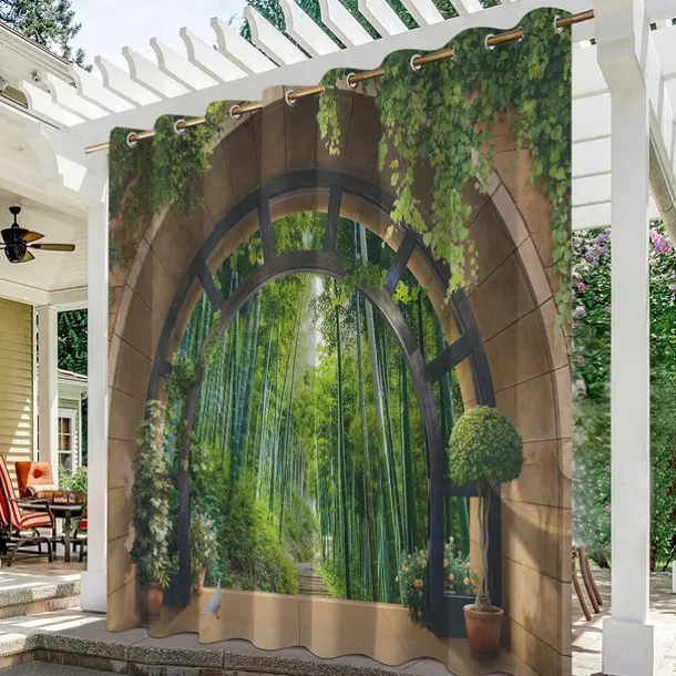 Waterproof Outdoor Curtain Privacy, Outdoor Shades, Sliding Patio Curtain Drapes, Pergola Curtains Grommet Garden Arch For Gazebo, Balcony, Porch, Party