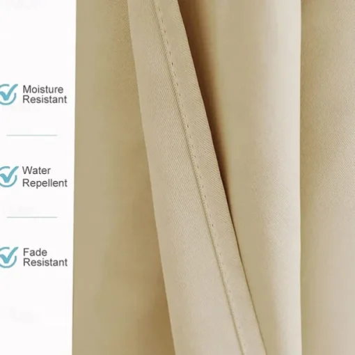 Waterproof Outdoor Curtain Privacy, Double Grommet(Top and Bottom) Sliding Patio Curtain Farmhouse Drapes, Pergola Curtains Grommet For Gazebo, Balcony, Porch, Party, Hotel, 1 Panel