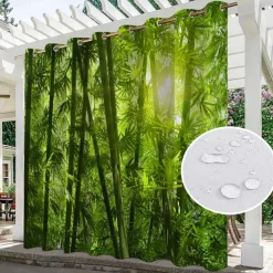 Waterproof Outdoor Curtains for Indoor Wedding Patio Thick Privacy Grommet Curtains for Wedding Bedroom, Living Room, Porch, Pergola, Cabana, 1 Panel