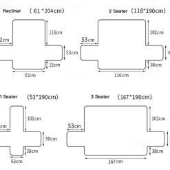 Waterproof Recliner Quilted Sofa Cover for Large Reclining Chair Slipcover Seat Reversible Washable Protector with Elastic Adjustable Straps for Kids Pets