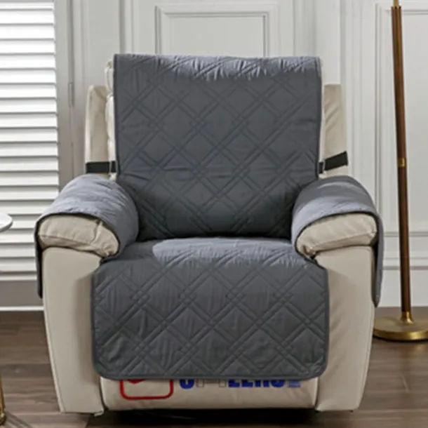 Waterproof Recliner Quilted Sofa Cover for Large Reclining Chair Slipcover Seat Reversible Washable Protector with Elastic Adjustable Straps for Kids Pets