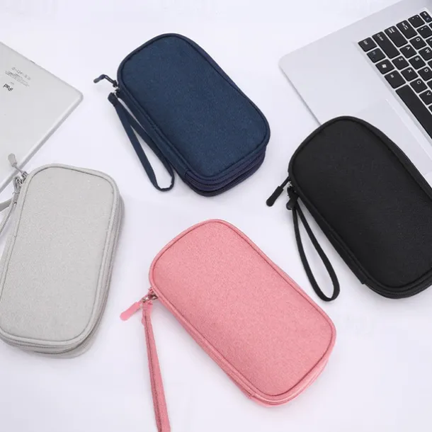 Waterproof Travel Cable Organizer Bag, Double-Layer Electronics Accessories Storage Case, Multi-Functional Digital Pouch for Cables, Chargers, Passport