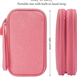 Waterproof Travel Cable Organizer Bag, Double-Layer Electronics Accessories Storage Case, Multi-Functional Digital Pouch for Cables, Chargers, Passport