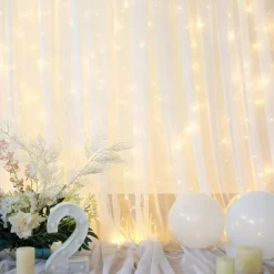 Wedding Arch Drapes Chiffon Fabric Drapery Sheer Backdrop Curtains for Party Ceremony Arch Stage Decorations