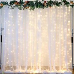 Wedding Arch Drapes Chiffon Fabric Drapery Sheer Backdrop Curtains for Party Ceremony Arch Stage Decorations