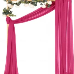 Wedding Arch Draping Fabric Fall Wedding Arch Chiffon Fabric,Sheer Hanging Drapes Arrangement for Wedding Ceremony Backdrop Outdoors Party Swag Home Decor
