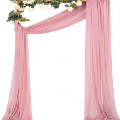 Wedding Arch Draping Fabric Fall Wedding Arch Chiffon Fabric,Sheer Hanging Drapes Arrangement for Wedding Ceremony Backdrop Outdoors Party Swag Home Decor