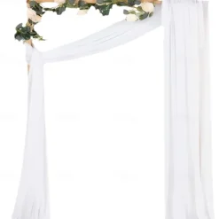 Wedding Arch Draping Fabric Fall Wedding Arch Chiffon Fabric,Sheer Hanging Drapes Arrangement for Wedding Ceremony Backdrop Outdoors Party Swag Home Decor