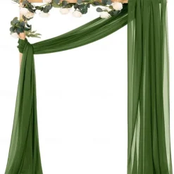 Wedding Arch Draping Fabric Fall Wedding Arch Chiffon Fabric,Sheer Hanging Drapes Arrangement for Wedding Ceremony Backdrop Outdoors Party Swag Home Decor