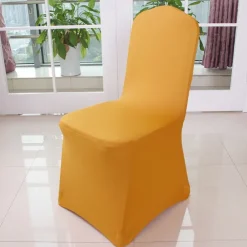 Wedding Chair Covers Spandex Banquet Chair Covers Slipcove Flat Front Stretch Spandex Chair Covers for Wedding Banquet Dining Party Decorations