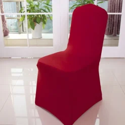 Wedding Chair Covers Spandex Banquet Chair Covers Slipcove Flat Front Stretch Spandex Chair Covers for Wedding Banquet Dining Party Decorations