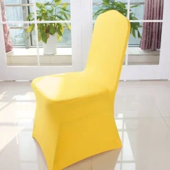 Wedding Chair Covers Spandex Banquet Chair Covers Slipcove Flat Front Stretch Spandex Chair Covers for Wedding Banquet Dining Party Decorations