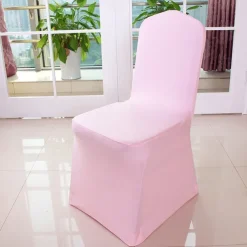 Wedding Chair Covers Spandex Banquet Chair Covers Slipcove Flat Front Stretch Spandex Chair Covers for Wedding Banquet Dining Party Decorations