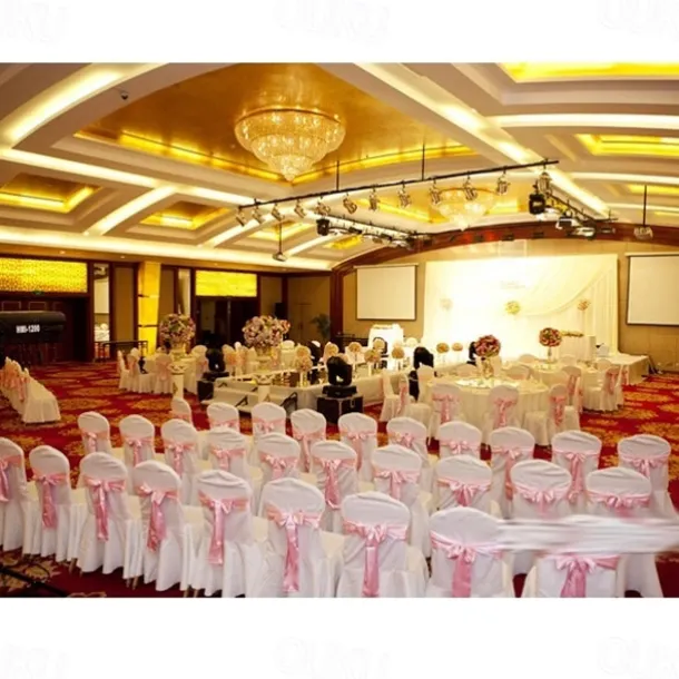 Wedding Dining Chair Covers Slipcover with Skirt, Washable Seat Covers Protector for Dining Chair Hotel Ceremony Wedding Party Kids Pets, Stretch Spandex Fabric