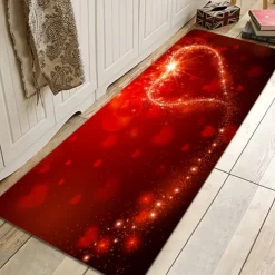Wedding Heart Area Rug Kitchen Mat Non-Slip Oil Proof Floor Mat Rug Indoor Outdoor Mat Bedroom Decor Bathroom Mat Entrance Rug Door Mat